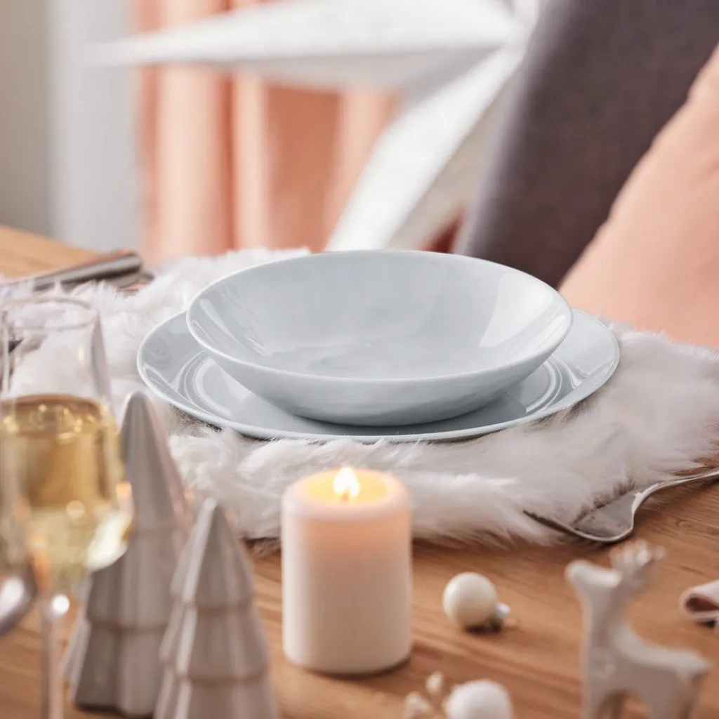Assiettes Creuses>Luminarc 6 assiettes creuses Diwali Marble Gris 20cm