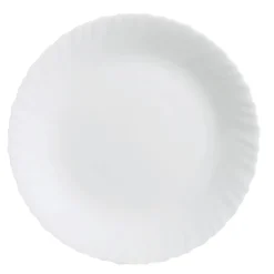 Assiettes Plates>Luminarc Assiette plate blanche 25 cm Feston