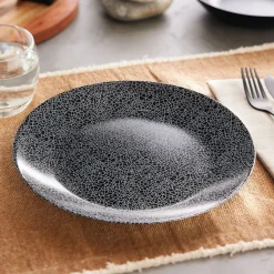 Assiettes Plates>Luminarc Assiette plate noire 25 cm Zoe