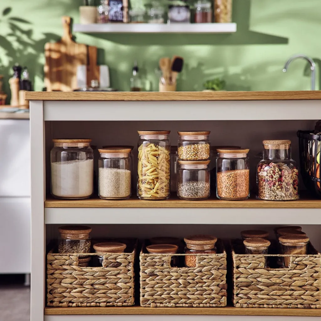 Bocaux & Pots>Luminarc Lot de 2 pots de conservation Pure Jar Wood 1L