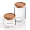 Bocaux & Pots>Luminarc Lot de deux pots de conservation Pure Jar Cork - 1L + 0,5L