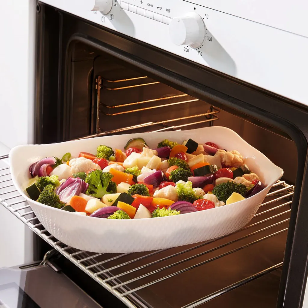 Plats À Four>Luminarc Plat de cuisson blanc 34 x 25 cm Smart Cuisine Wavy