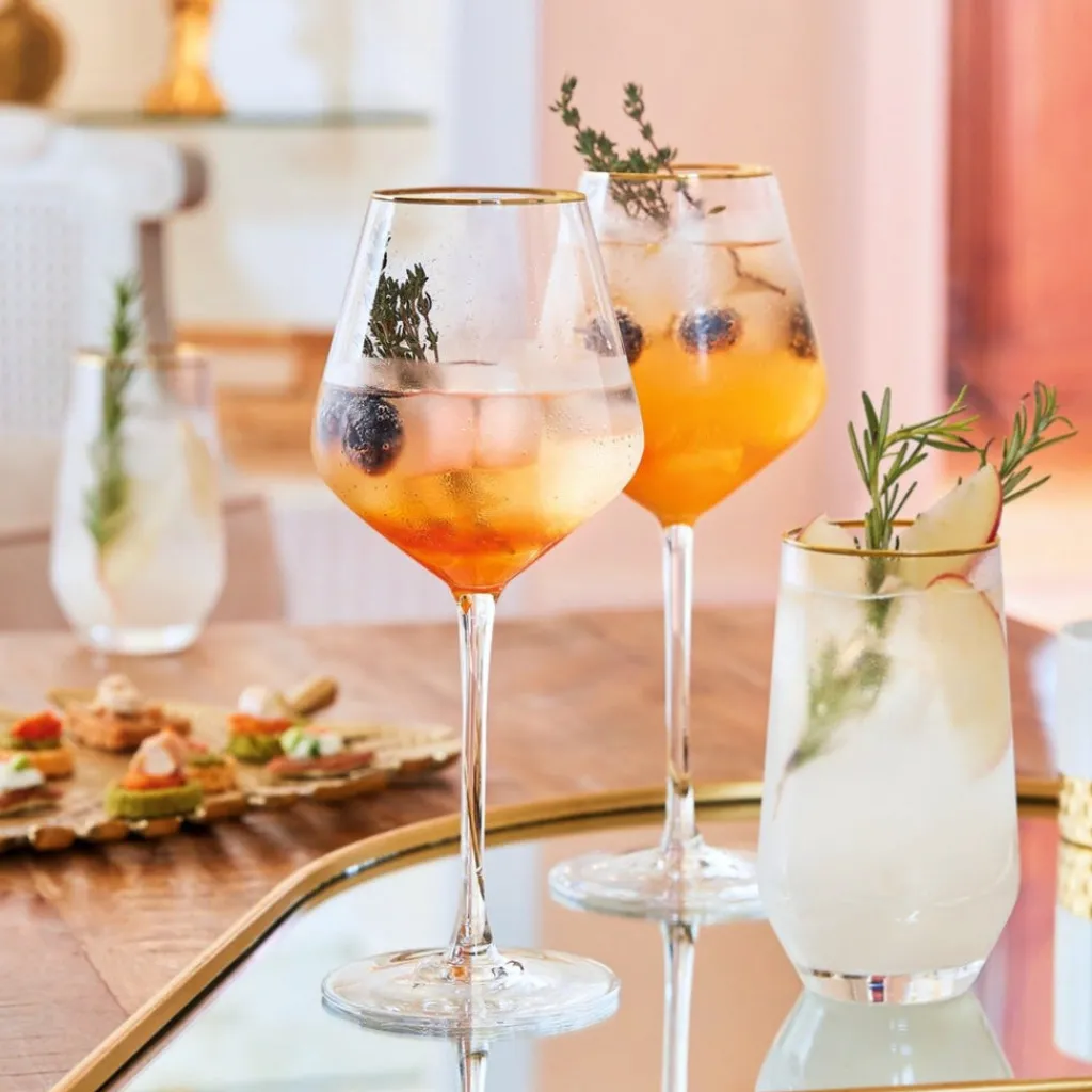 Verres À Vin Rosé|Verres À Vin Blanc>Cristal d'Arques Verre à pied 47 cl Ultime Bord Or